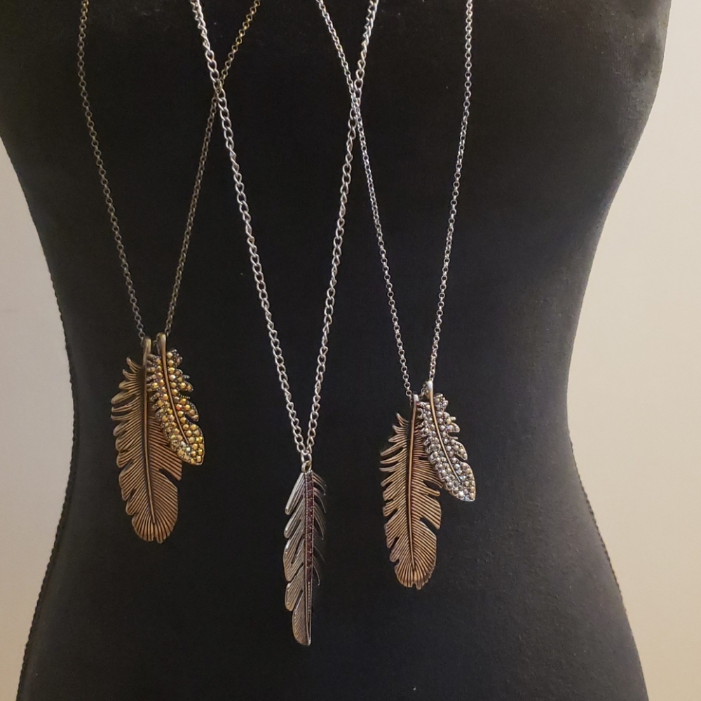 Feather Necklaces (Set of 3)
